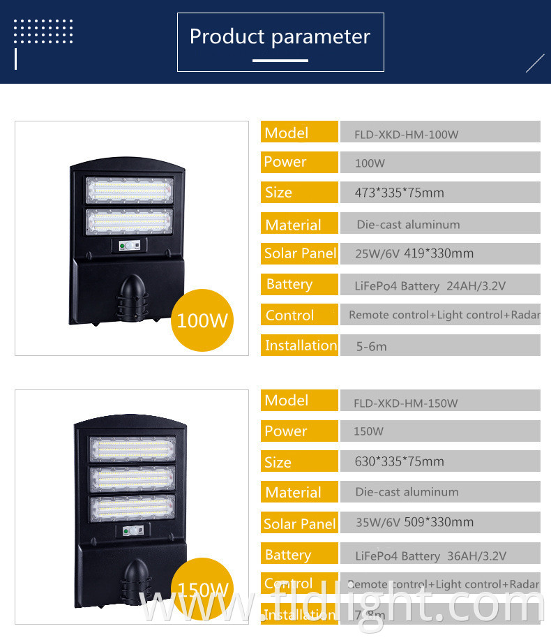 integrated 80W all in one led solar street light